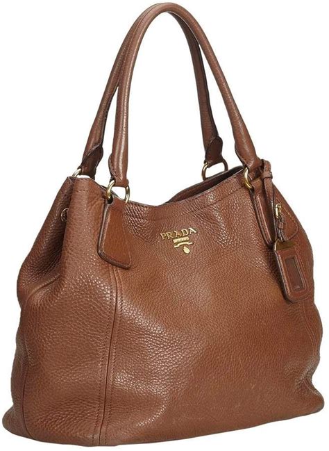 prada pelle intrecciata|Leather handbag Prada Brown in Leather .